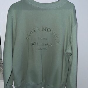 TEAL / SAGE WHITE FOX BOUTIQUE OVERSIZED CREWNECK “SANTA MONICA”  S/M
